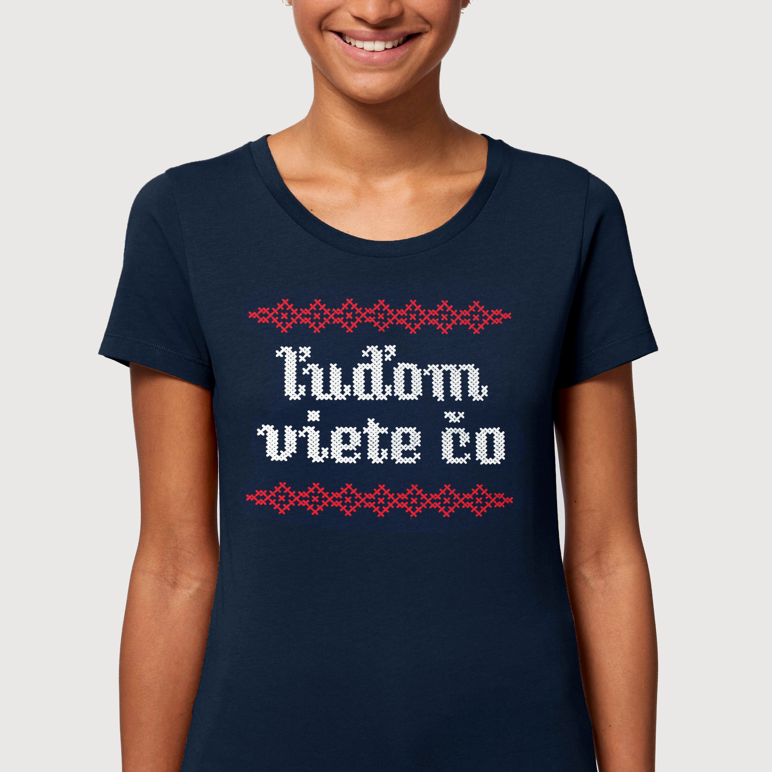 Tričko Ľuďom viete čo Navy (Girl)