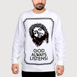 Mikina God Listens White