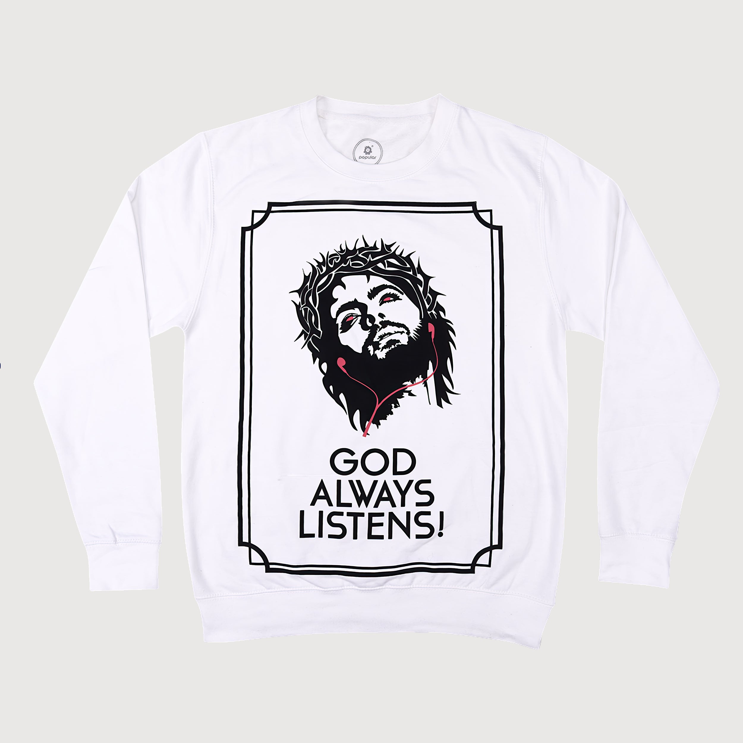 Mikina God Listens White