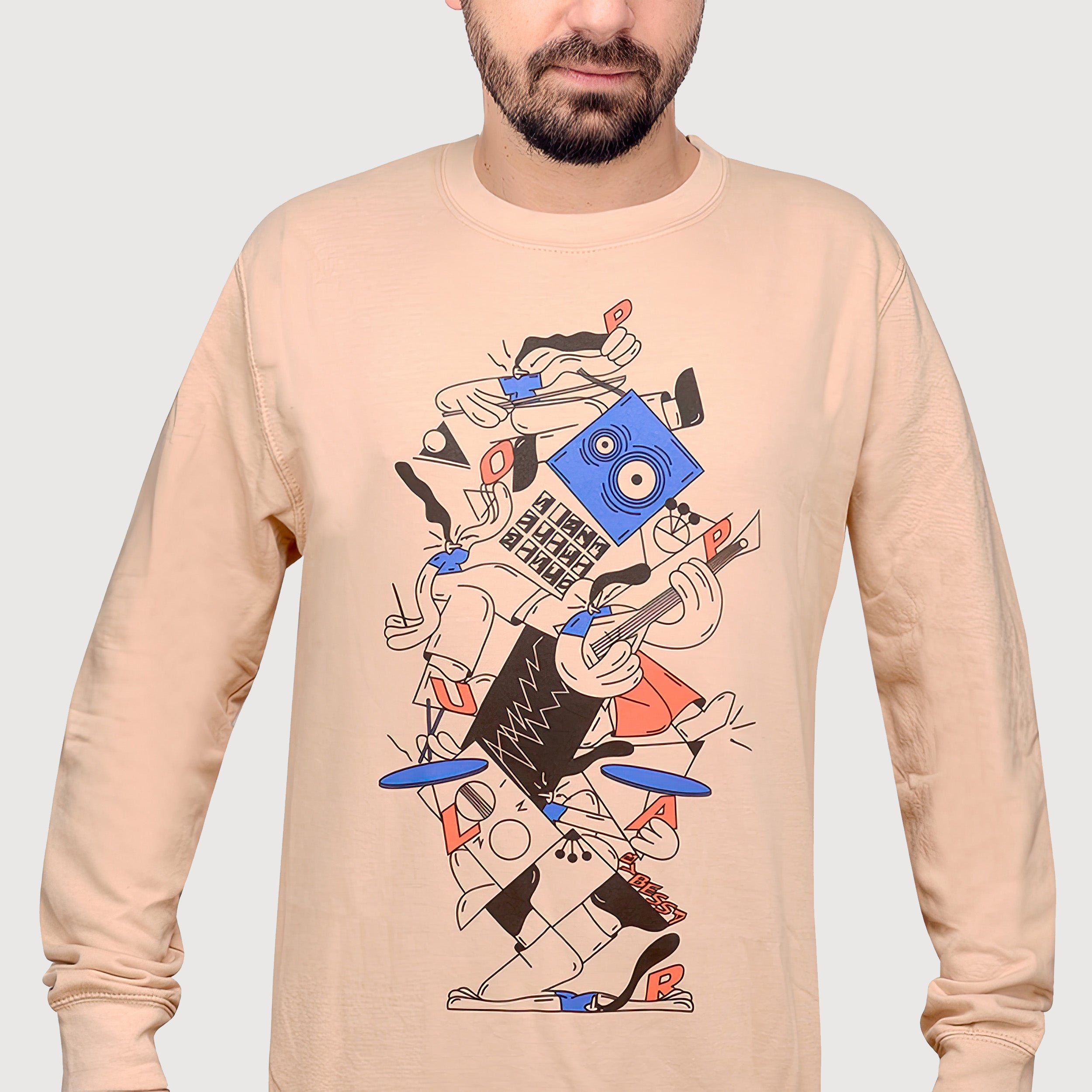 Mikina Music Beige