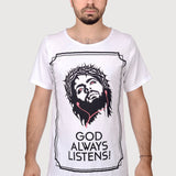 Tričko God Listens White