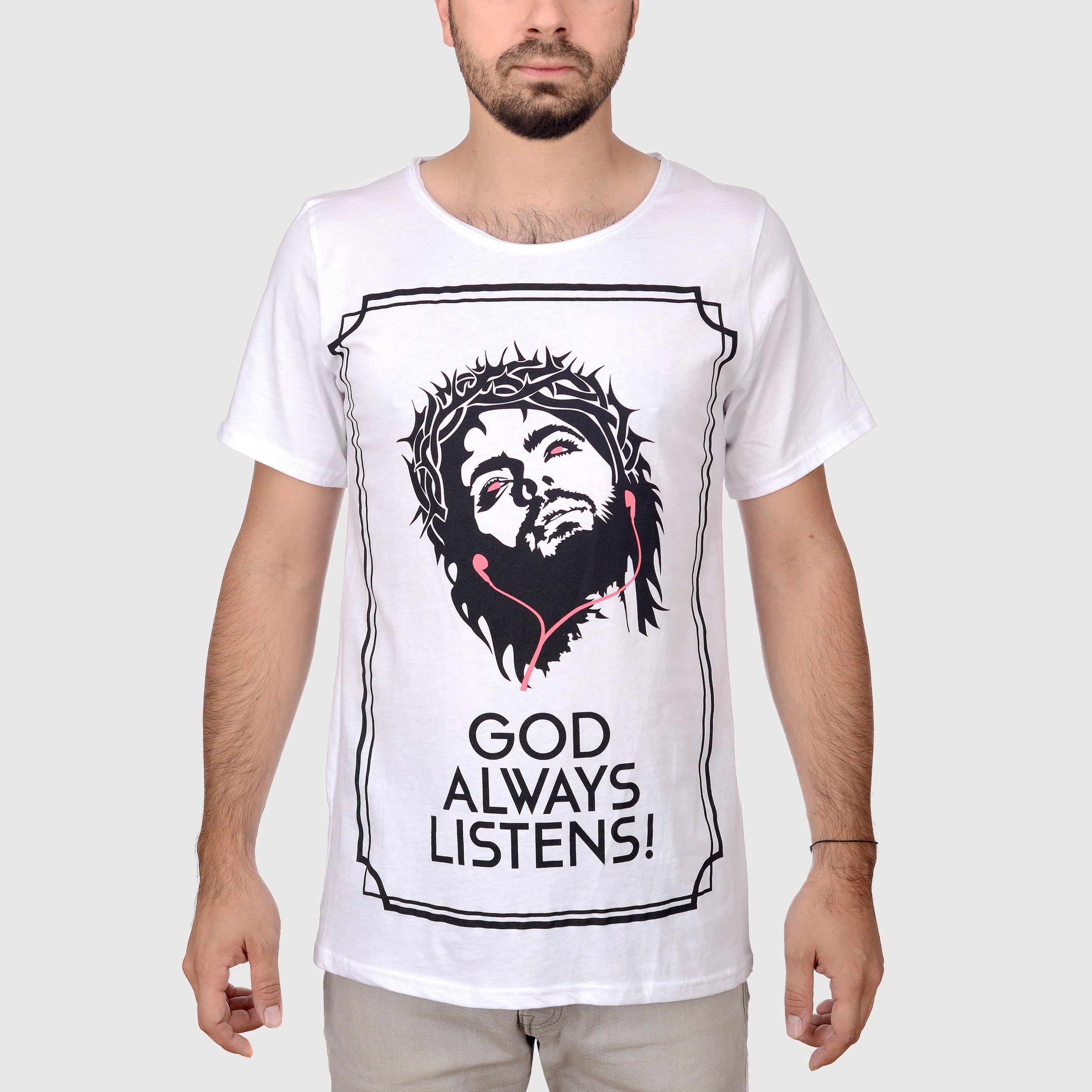 Tričko God Listens White