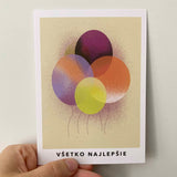 Pohľadnica Všetko najlepšie (svetlá)