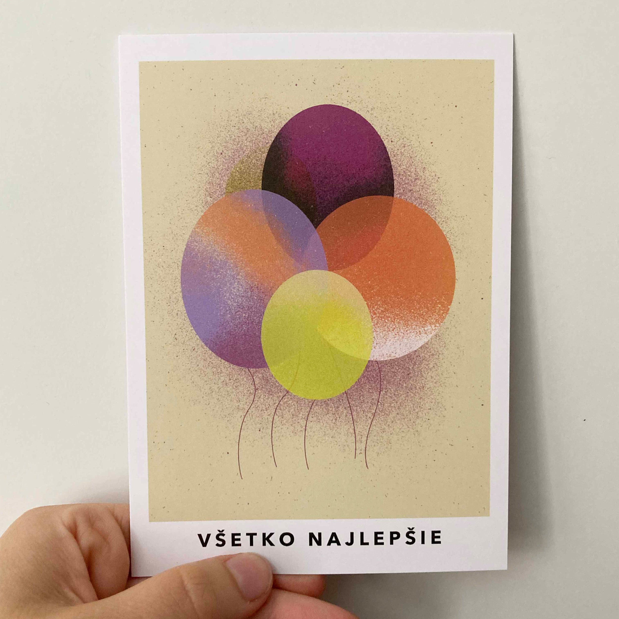 Pohľadnica Všetko najlepšie (svetlá)